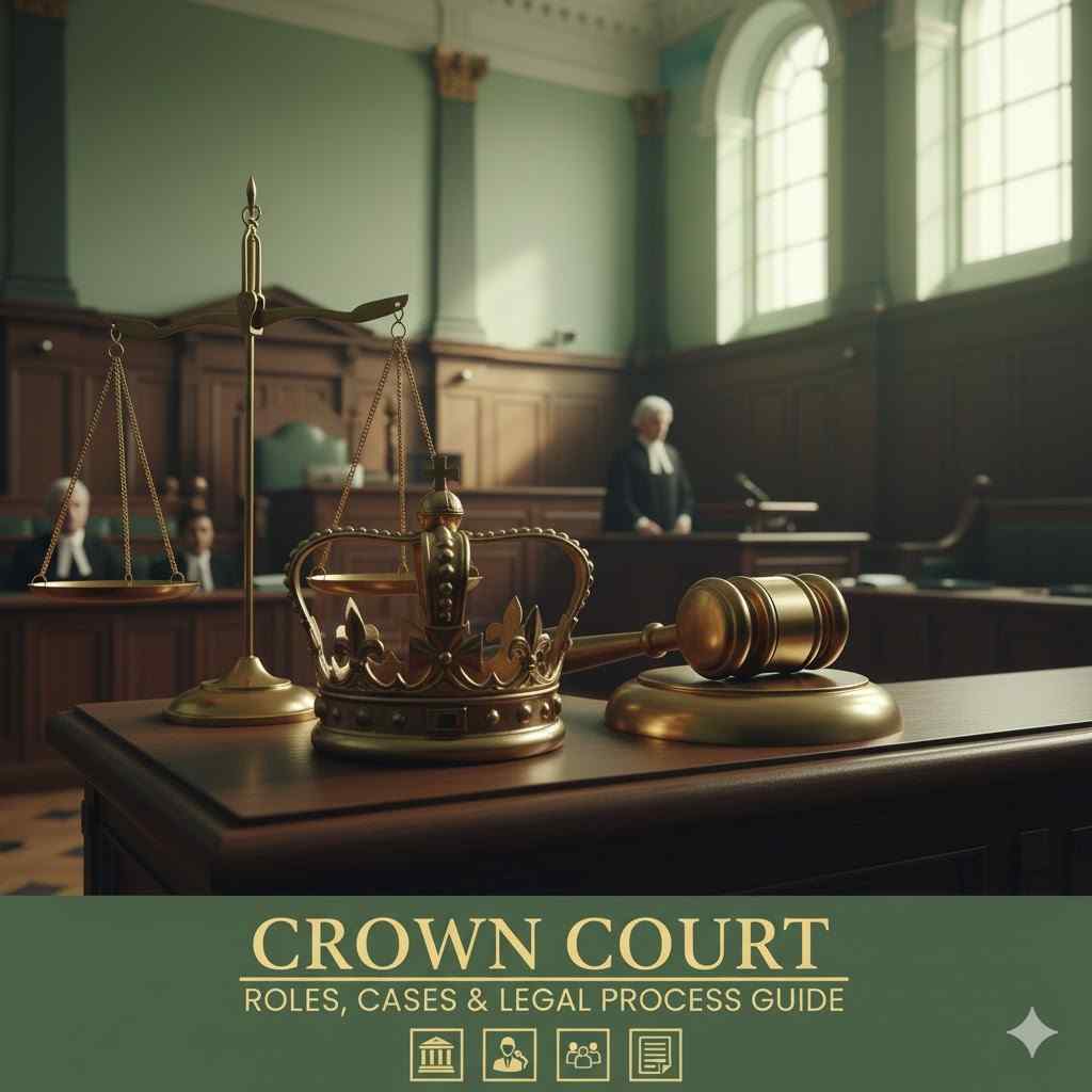 Overview of Crown Court roles, case types, and legal processes within the UK criminal justice system.