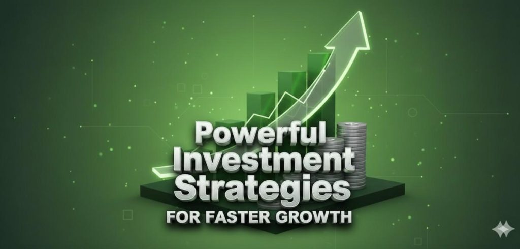 An investor reviewing charts, growth graphs, and financial data on a laptop, representing powerful investment strategies for faster growth.