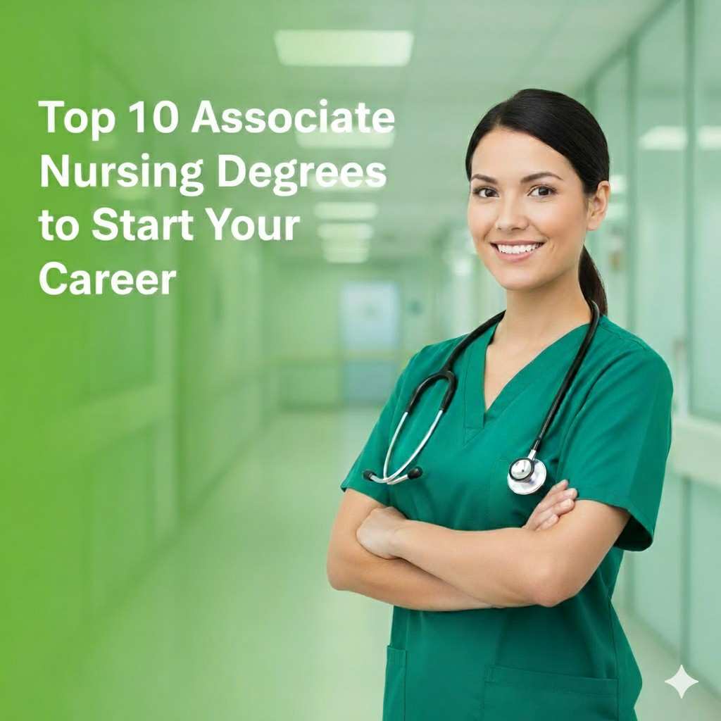A nursing student exploring top 10 associate nursing degrees to begin a successful and rewarding healthcare career.